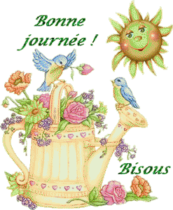 Gif animé bonne journée soleil fleurs